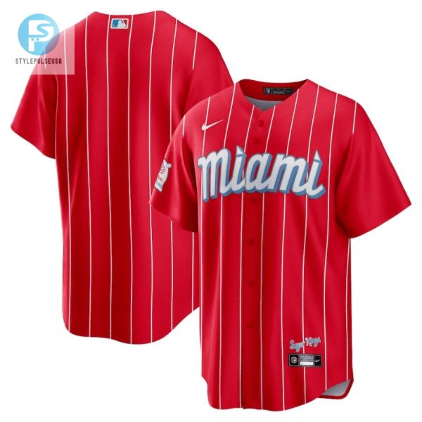 Miami Marlins City Connect Team Men Jersey Red stylepulseusa 1