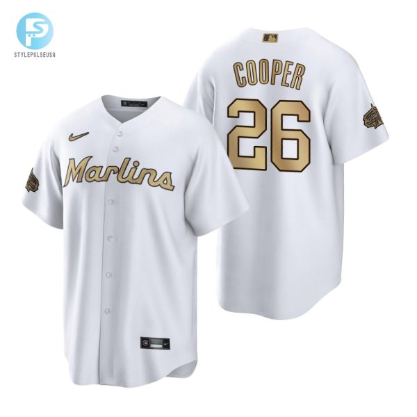 Miami Marlins Garrett Cooper White 202223 Allstar Game Jersey stylepulseusa 1