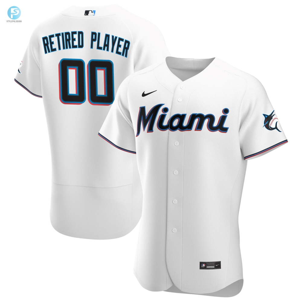 Miami Marlins Home Pickaplayer Retired Roster Authentic Jersey  White Custom Jerseys Mlb 