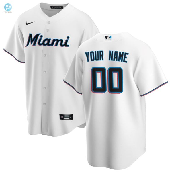 Miami Marlins Home Replica Custom Jersey White Custom Jerseys Mlb stylepulseusa 1 1