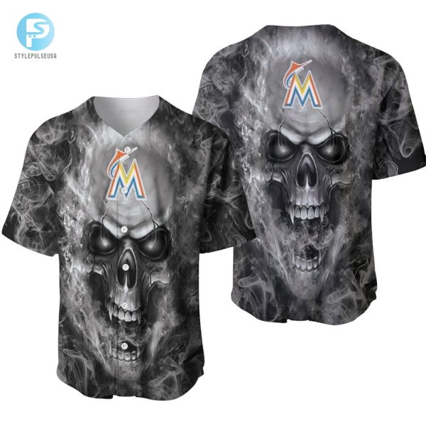 Miami Marlins Mlb Fan Skull Baseball Jersey stylepulseusa 1 1