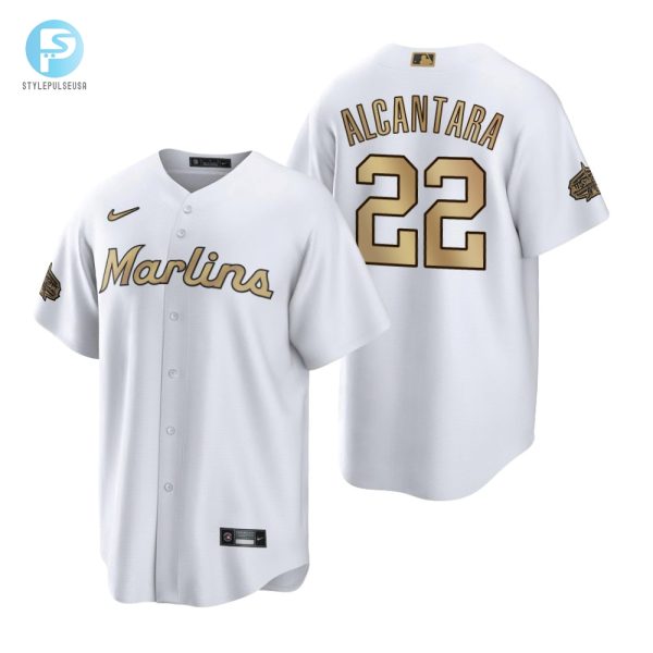 Miami Marlins Sandy Alcantara White 202223 Allstar Game Jersey stylepulseusa 1