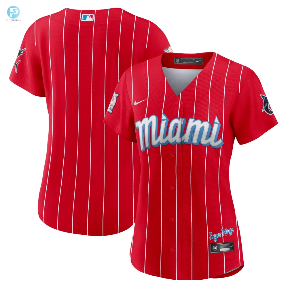 Miami Marlins Womens 2021 City Connect Replica Jersey  Red Mlb 