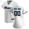 Miami Marlins Womens Home Replica Custom Jersey White Custom Jerseys Mlb stylepulseusa 1