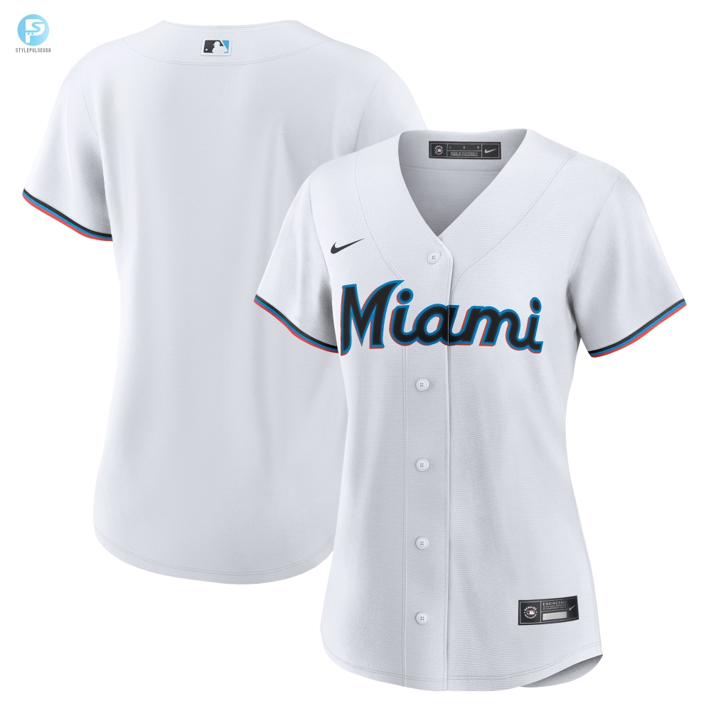 Miami Marlins Womens Replica Team Jersey  White Mlb 