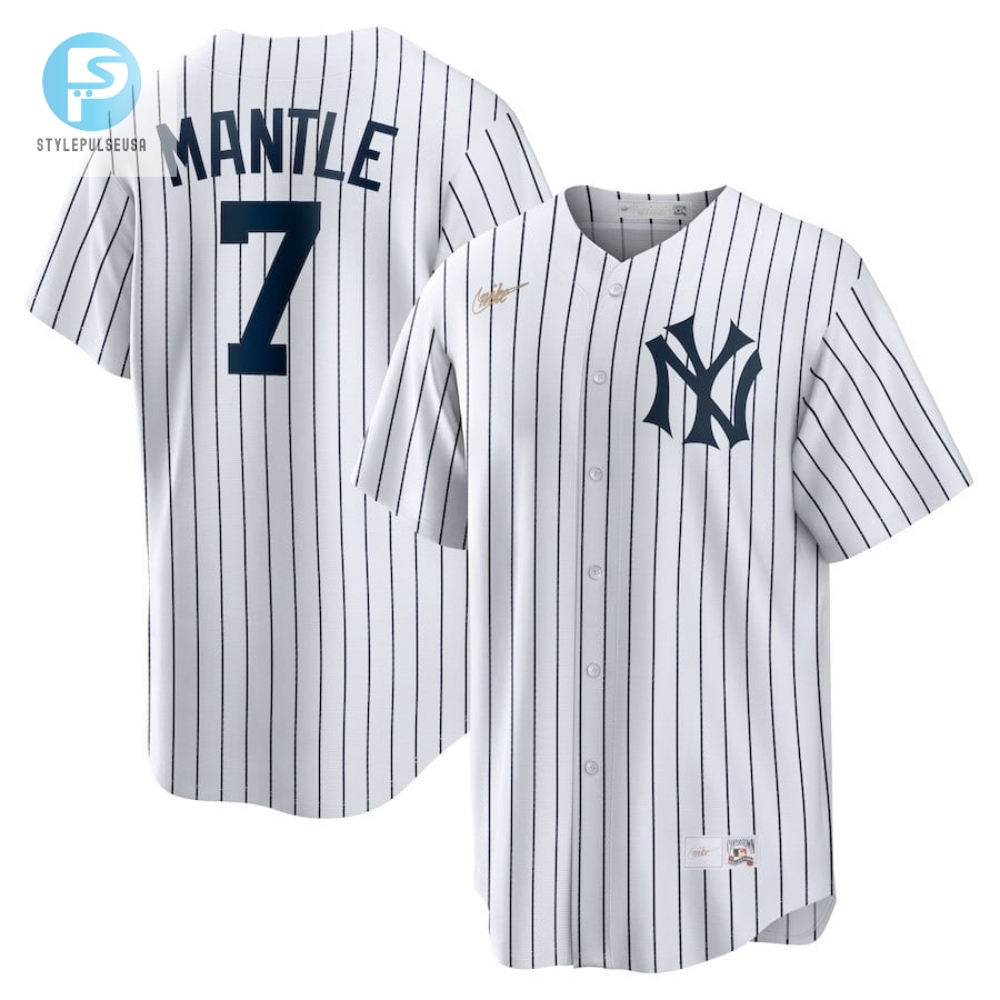 Mickey Mantle 7 New York Yankees Home Cooperstown Collection Player Jersey  White 