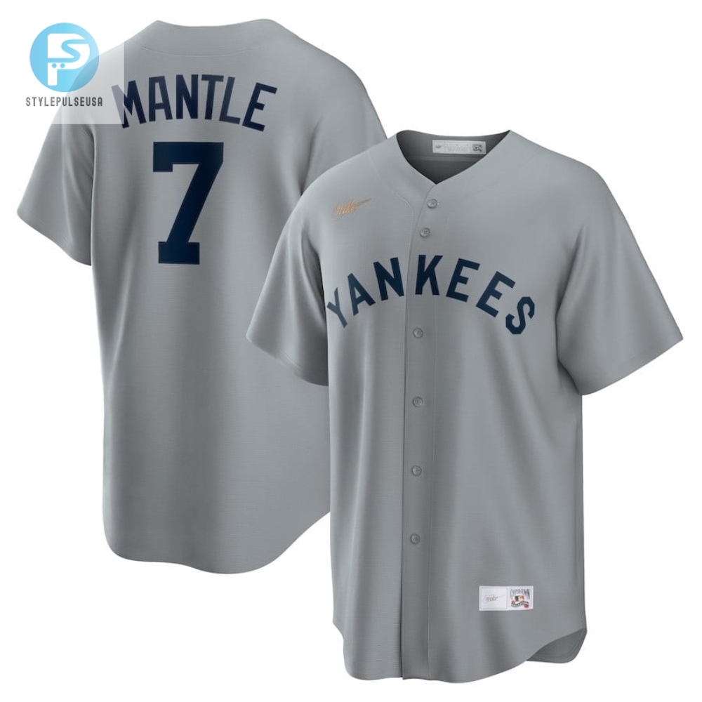 Mickey Mantle 7 New York Yankees Road Cooperstown Collection Player Jersey  Gray 