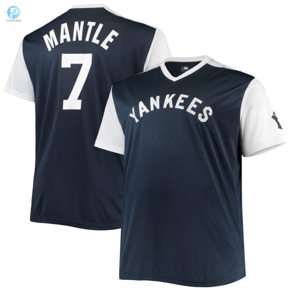 Mickey Mantle New York Yankees Cooperstown Collection Player Replica Jersey Navywhite Mlb stylepulseusa 1