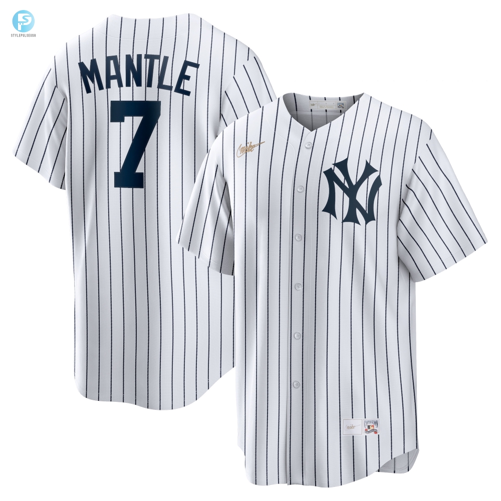 Mickey Mantle New York Yankees Home Cooperstown Collection Player Jersey  White Mlb 