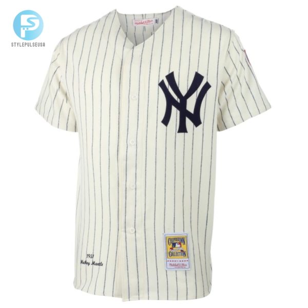 Mickey Mantle New York Yankees Mitchell Ness Mlb Jersey Cream stylepulseusa 1 1