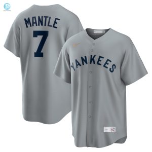 Mickey Mantle New York Yankees Road Cooperstown Collection Player Jersey Gray Mlb stylepulseusa 1 1