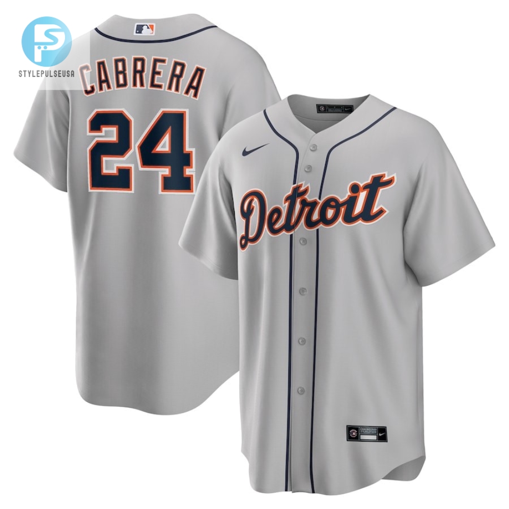 Miguel Cabrera 24 Detroit Tigers Road Player Name Jersey  Gray 