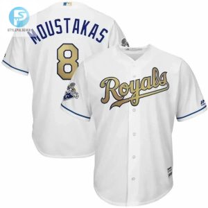 Mike Moustakas Kansas City Royals 2015 World Series Champions Gold Program Cool Base Player Jersey White stylepulseusa 1 1