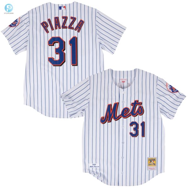 Mike Piazza 2000 New York Mets Mitchell Ness Authentic Jersey White Mlb stylepulseusa 1 1