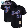 Mike Piazza 31 New York Mets Mitchell Ness Mesh Batting Practice Jersey Black stylepulseusa 1