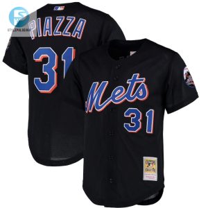 Mike Piazza 31 New York Mets Mitchell Ness Mesh Batting Practice Jersey Black stylepulseusa 1 1