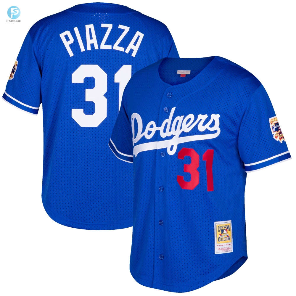 Mike Piazza Los Angeles Dodgers Mitchell  Ness Cooperstown Collection Mesh Batting Practice Jersey  Royal Mlb 