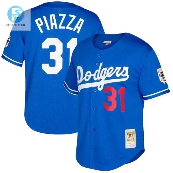 Mike Piazza Los Angeles Dodgers Mitchell And Ness Big And Tall Cooperstown Collection Mesh Buttonup Jersey Royal stylepulseusa 1