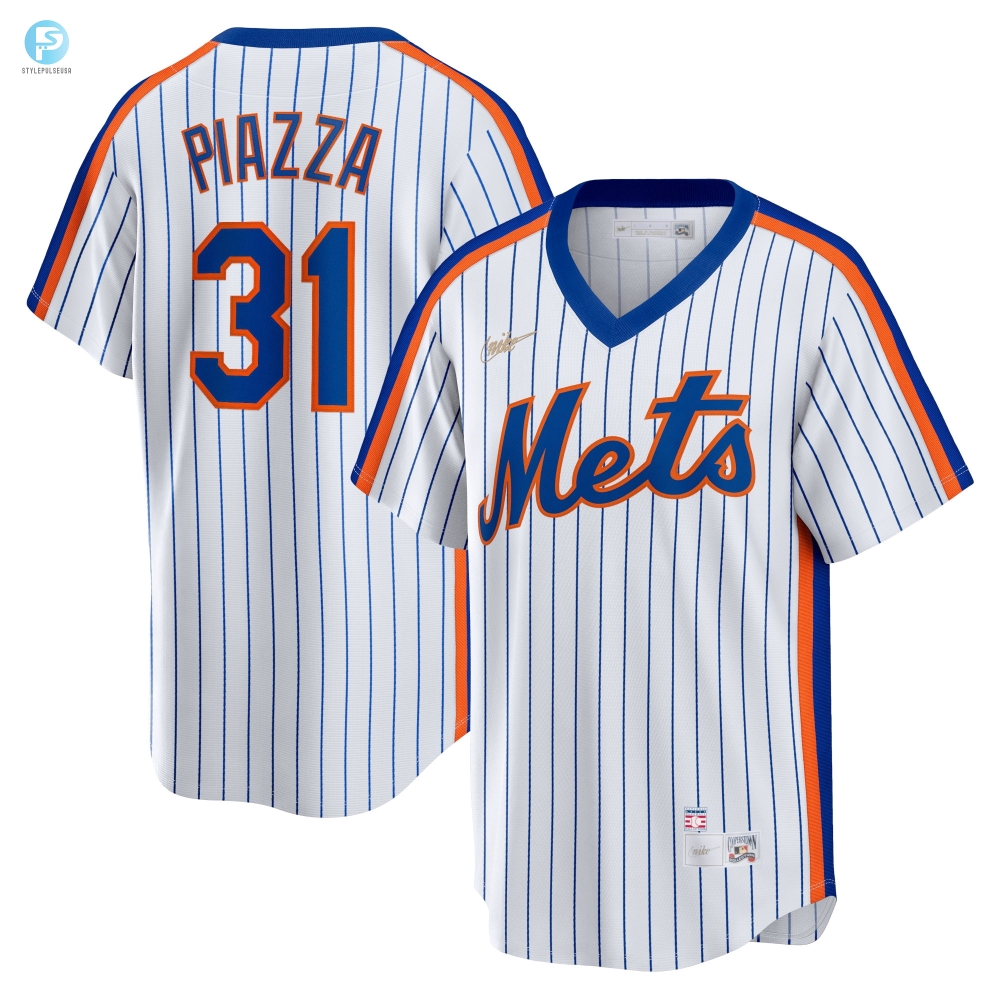 Mike Piazza New York Mets Home Cooperstown Collection Player Jersey  White Mlb 