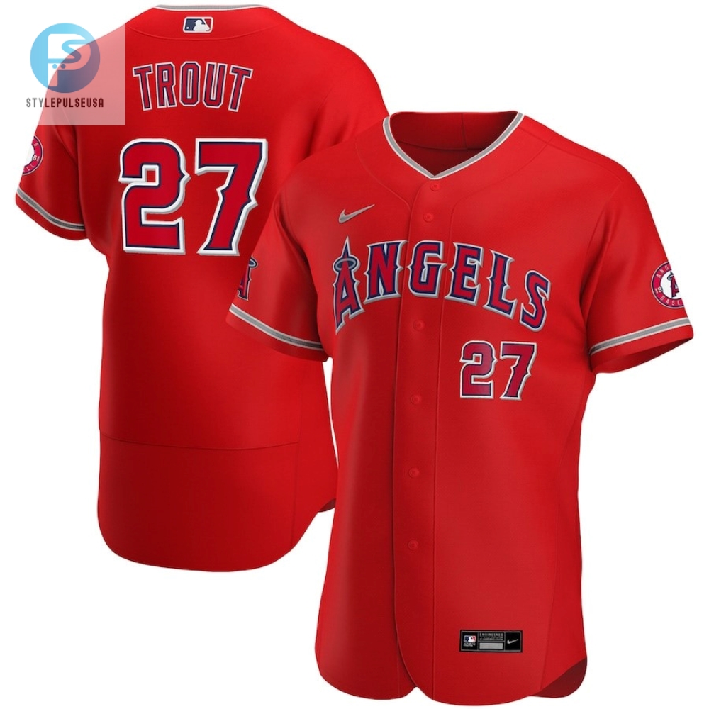 Mike Trout 27 Los Angeles Angels Alternate Player Elite Jersey  Red 