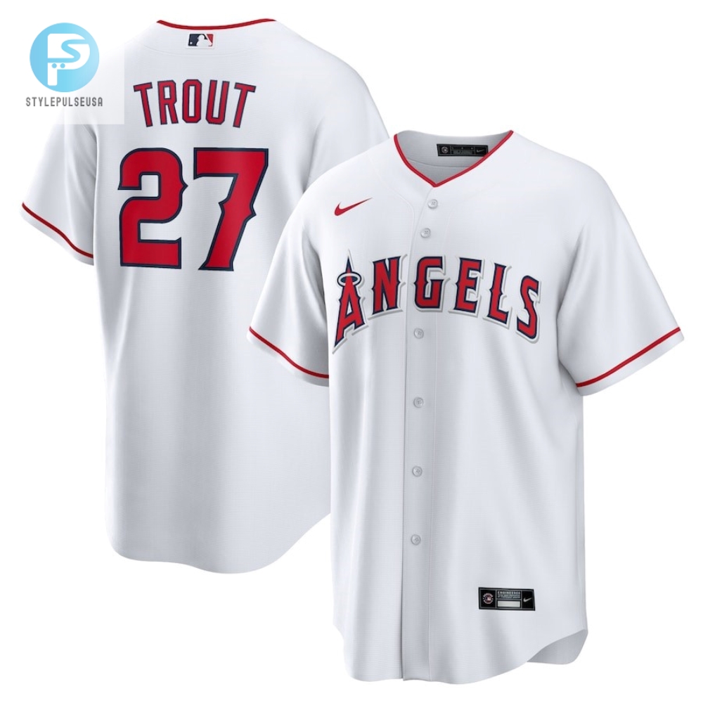 Mike Trout 27 Los Angeles Angels Home Player Name Jersey  White 