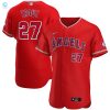 Mike Trout Los Angeles Angels Alternate Authentic Player Jersey Red Mlb stylepulseusa 1