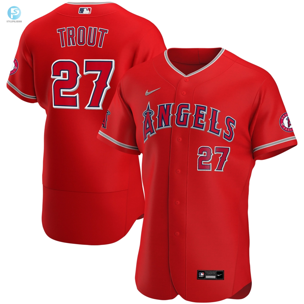 Mike Trout Los Angeles Angels Alternate Authentic Player Jersey  Red Mlb 