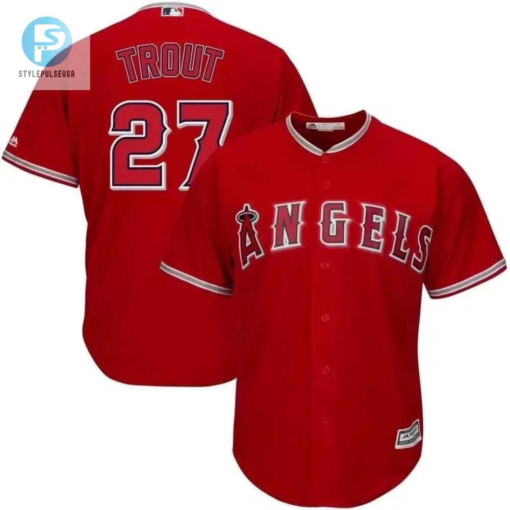 Mike Trout Los Angeles Angels Alternate Big And Tall Cool Base Player Jersey  Scarlet 