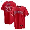 Mike Trout Los Angeles Angels Alternate Replica Player Name Jersey Red Mlb stylepulseusa 1