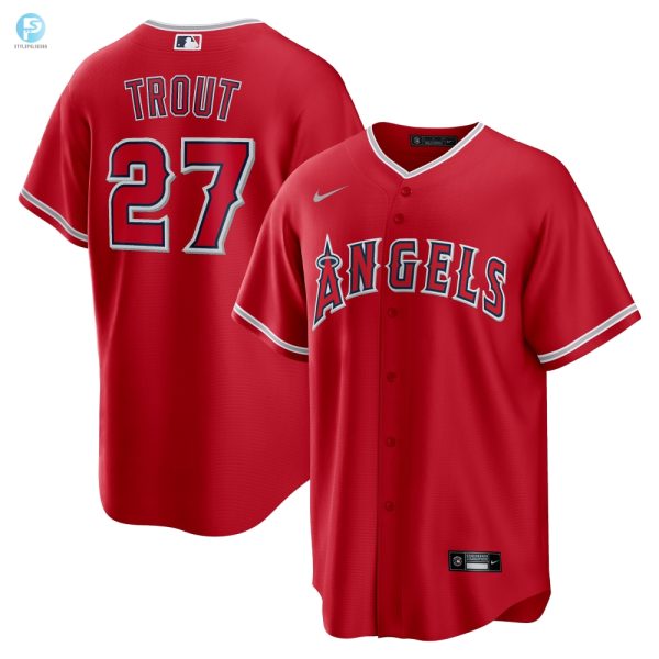 Mike Trout Los Angeles Angels Alternate Replica Player Name Jersey Red Mlb stylepulseusa 1