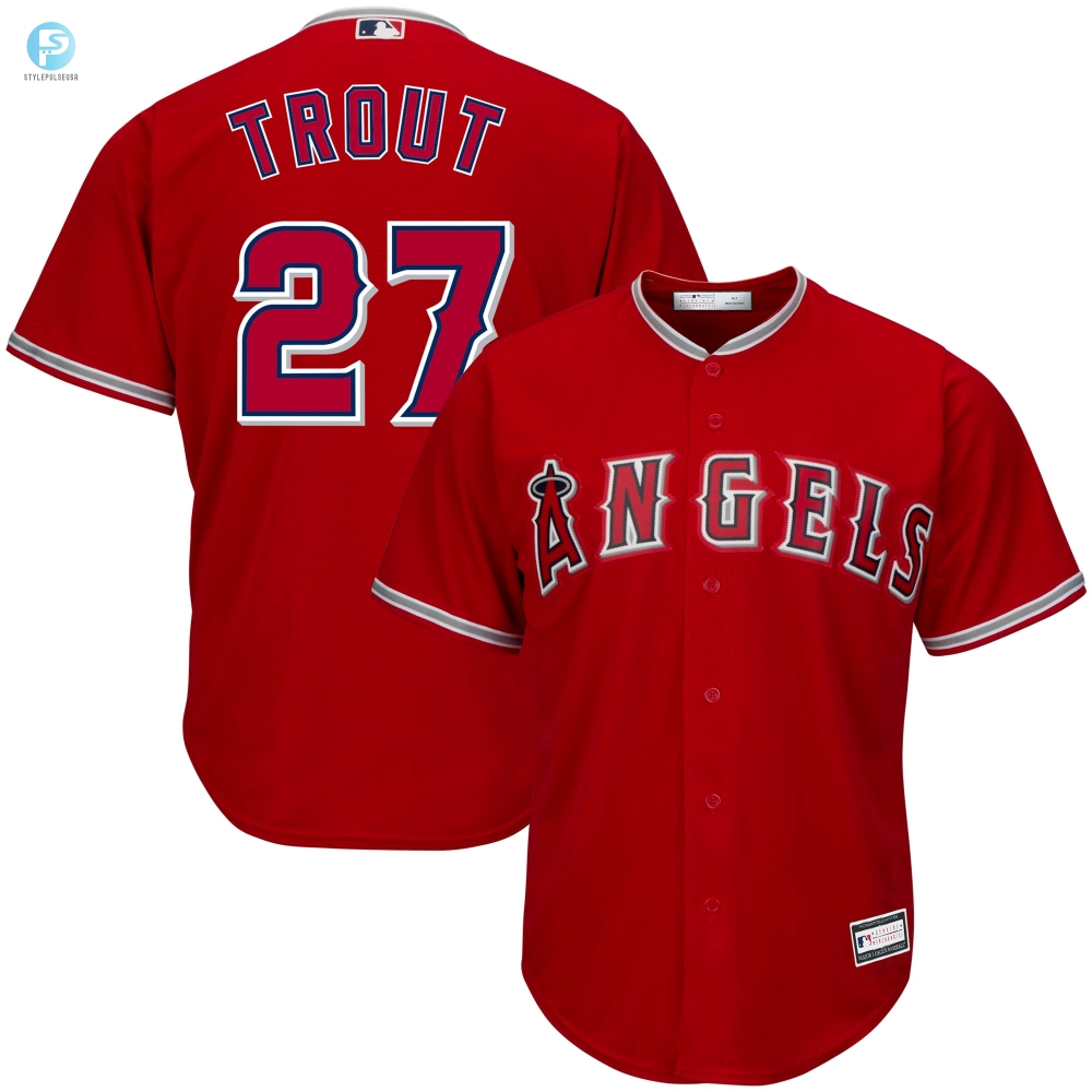 Mike Trout Los Angeles Angels Big  Tall Replica Player Jersey  Red Mlb 