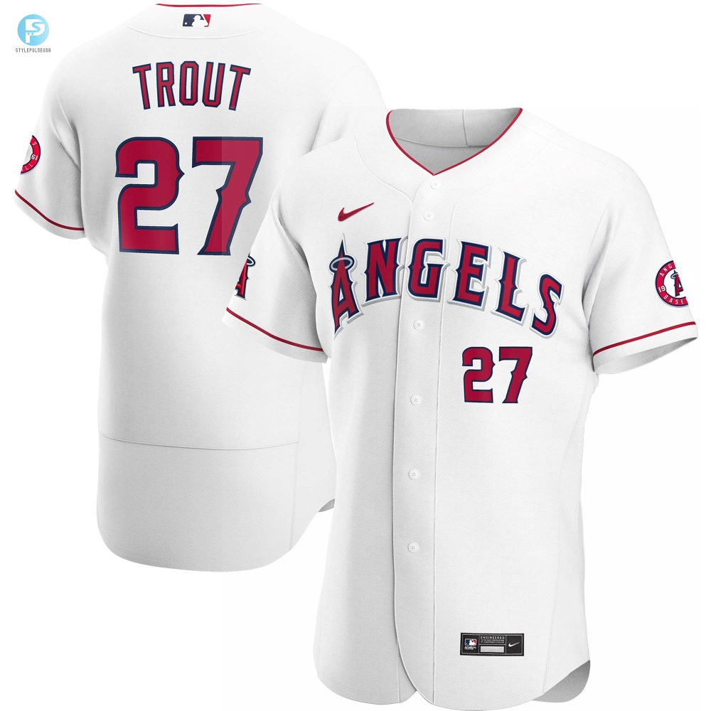 Mike Trout Los Angeles Angels Home Authentic Player Jersey White Mlb 