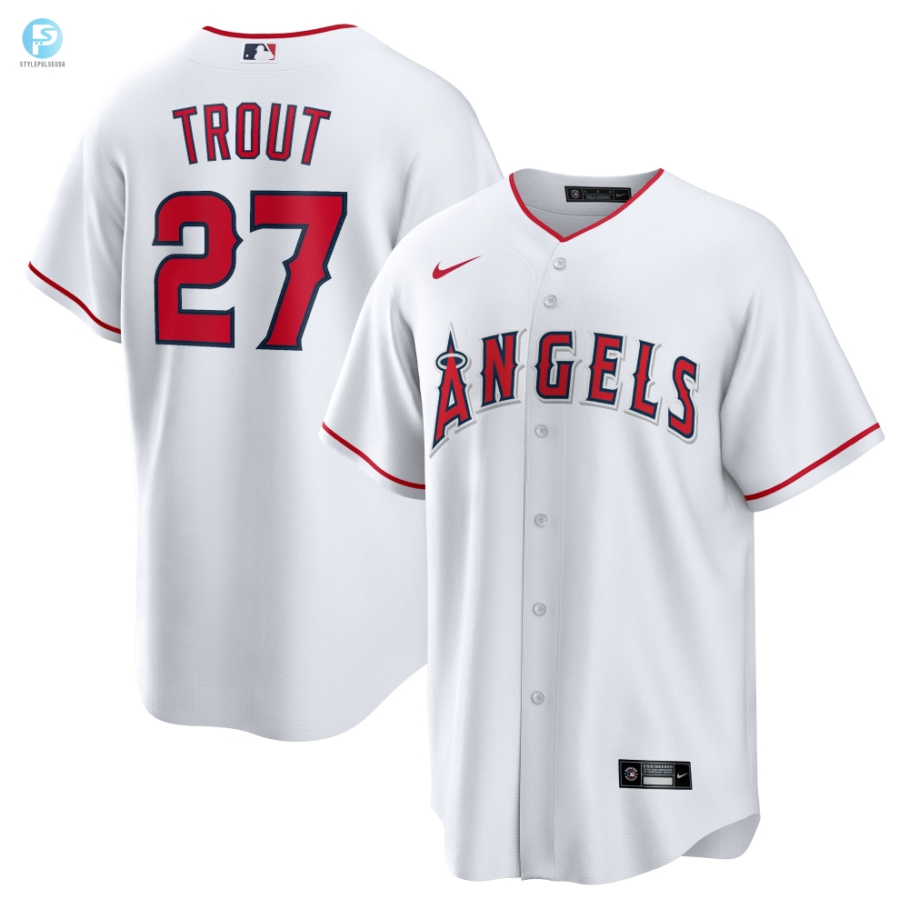 Mike Trout Los Angeles Angels Home Replica Player Name Jersey White Mlb 