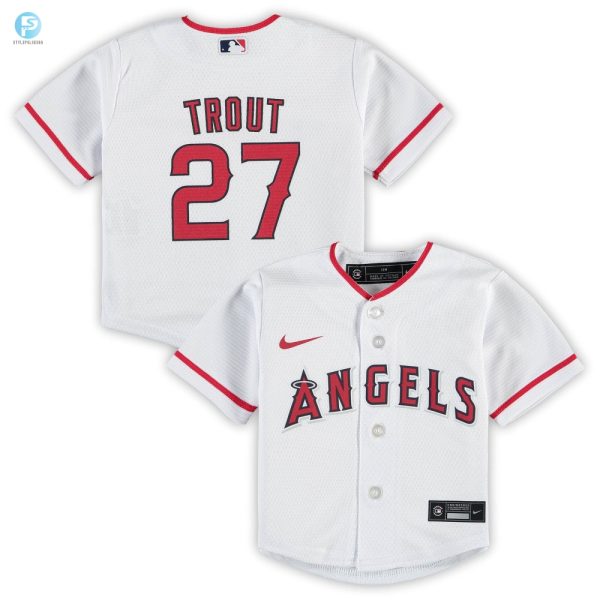 Mike Trout Los Angeles Angels Infant Home Replica Player Jersey White Mlb stylepulseusa 1