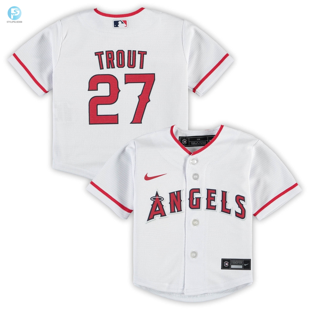 Mike Trout Los Angeles Angels Infant Home Replica Player Jersey  White Mlb 