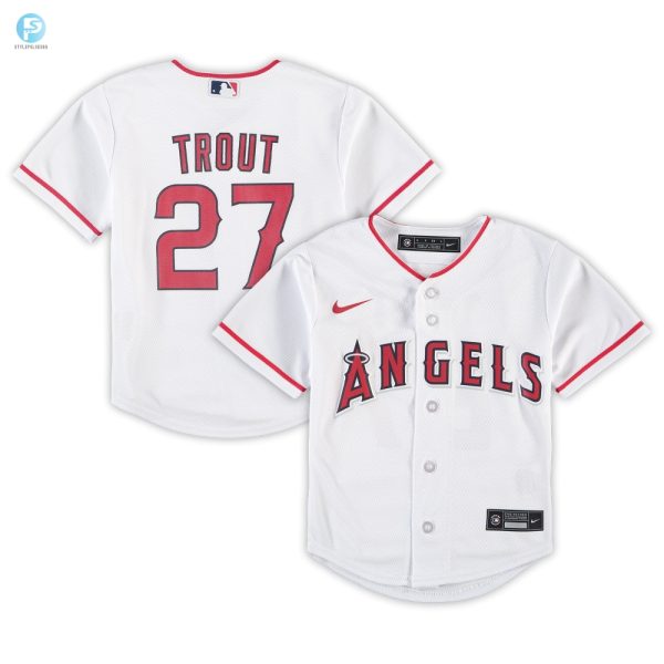 Mike Trout Los Angeles Angels Preschool Home Replica Player Jersey White Mlb stylepulseusa 1