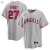 Mike Trout Los Angeles Angels Road Replica Player Name Jersey Silver Mlb stylepulseusa 1