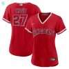 Mike Trout Los Angeles Angels Womens Alternate Replica Player Jersey Red Mlb stylepulseusa 1