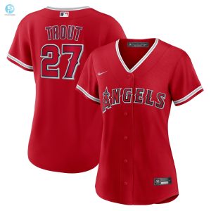 Mike Trout Los Angeles Angels Womens Alternate Replica Player Jersey Red Mlb stylepulseusa 1 1