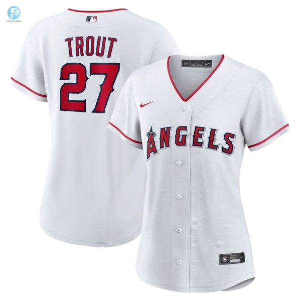 Mike Trout Los Angeles Angels Womens Home Replica Player Jersey White Mlb stylepulseusa 1 1