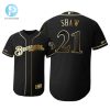 Milwaukee Brewers 21 Travis Shaw Mlb 2019 Golden Brandedition Black Jersey Gift For Brewers Fans stylepulseusa 1