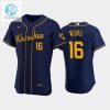 Milwaukee Brewers 16 Kolten Wong Alternate Team Navy Jersey stylepulseusa 1