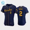 Milwaukee Brewers 2 Luis Urias Alternate Team Navy Jersey stylepulseusa 1