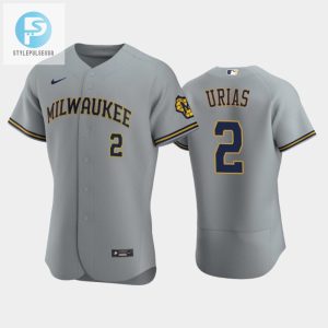 Milwaukee Brewers 2 Luis Urias Road Team Gray Jersey stylepulseusa 1 1