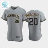 Milwaukee Brewers 20 Daniel Vogelbach Road Team Gray Jersey stylepulseusa 1