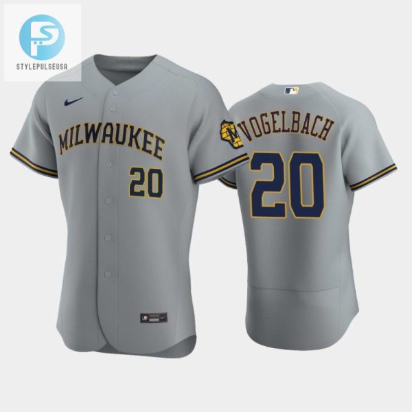 Milwaukee Brewers 20 Daniel Vogelbach Road Team Gray Jersey stylepulseusa 1 1