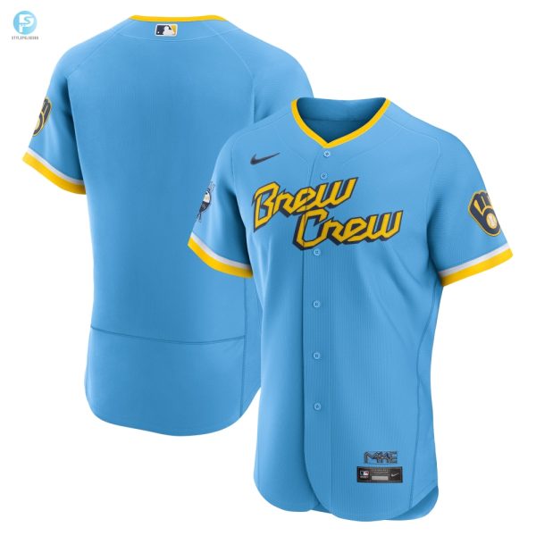 Milwaukee Brewers 2022 City Connect Authentic Team Jersey Powder Blue Mlb stylepulseusa 1