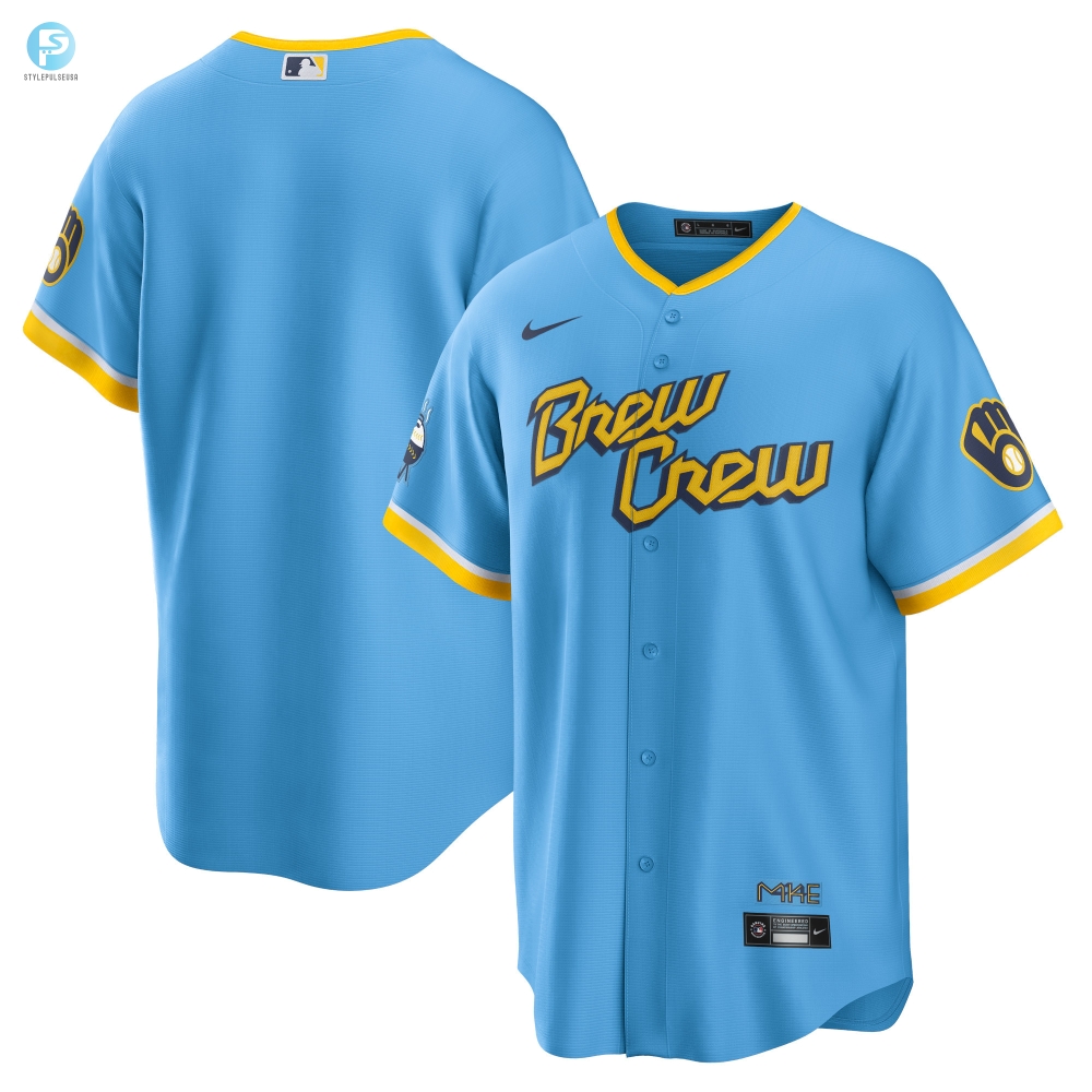 Milwaukee Brewers 2022 City Connect Replica Team Jersey  Powder Blue Mlb 