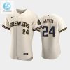 Milwaukee Brewers 24 Avisail Garcia Home Team Cream Jersey stylepulseusa 1