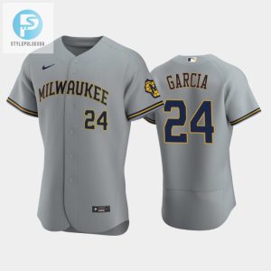 Milwaukee Brewers 24 Avisail Garcia Road Team Gray Jersey stylepulseusa 1 1